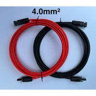 1/2/3/4/5/6/7/8/9/10/15/20 Meter 4.0mm² PV1-F 1500V DC Solar Panel Extension Cable Wire(1 pair) with