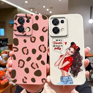 For OPPO Reno8 Pro+ 5G Phone Case Cute Sweet Girls Cartoon Style Shockproof Square Liquid Silicone Back Cover For OPPO Reno 8 Pro Plus 5G Fashion High-quality Shell