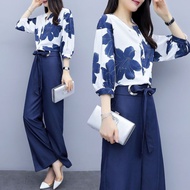 Pre Order 💥 Sepasang Seluar Palazzo Satin+ Blouse Wanita Set Baju Kerja Baju Office Baju Kerja Wanit