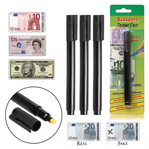 1Pc/3Pcs Pen Shaped Water-based Money Bill Checker Portable Counterfeit Detector Marker Fake Bank No