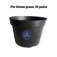 3pcs Pot hitam grace 35 polos