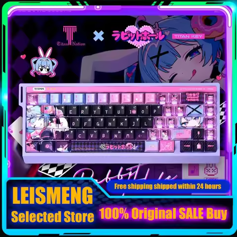 Anime Keycaps Rabbit Hole Theme Mechanical Keyboard Cherry Side Transparent Keycaps PBT+PC Custom Ke
