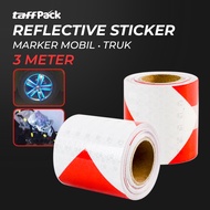 [ORI 100%] TaffPACK Reflective Sticker Marker Car Truck Arrow 5cm 3 Meters - 68 - White/Green