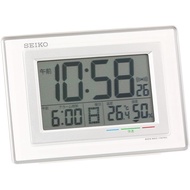 Seiko Clock Alarm Clock Radio-controlled Digital Calendar Comfort Level Temperature Humidity Display White SQ686W SEIKO