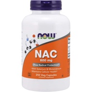 PROMO NOW Foods NAC 600 mg 100 / 250 Veg Capsules With Selenium &amp; Molybdenum Vegan Capsules Now NAC