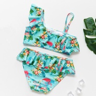 [Ready Stock] 2~12Y Girl Swimsuit Ruffle style Kids Swimwear Two piece Girls Swimming outfits Kids B