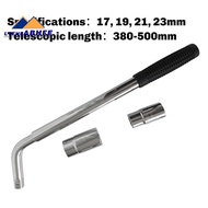 380-500 mm Extendable Lug Wheel Brace Wrench Telescopic Auto Socket Tyre  17, 19, 21, 23mm L-Shaped 