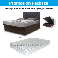 YHL Queen Size Storage Bed Frame With Euro Top Spring Mattress