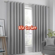 Plain Blackout Curtains Imported Doff 6 Waves Light Grey