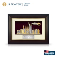 (JS Pewter) 8.5"x12" VIP Gold Border Solid Frame | Gold Plated Pewter Kuala Lumpur Landmark | Corpor