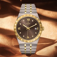 Tudor (TUDOR) Royal Series Men's Watch Automatic Mechanical Men's Watch Swiss Watch Date Display Waterproof Luminous 38mm Brown Disc Gold Diamond M28503-0008