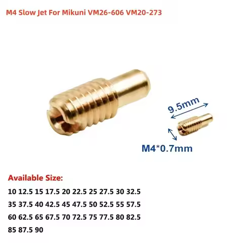 for Mikuni (VM26-606/VM20-273/VM22/M28) - Carburetor M4*0.7MM Slow Jets/Pilot Jet Idle, for Yamaha D