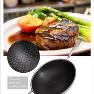 34cm SUS 304 Stainless Steel Honeycomb Frying Wok