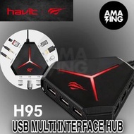 Havit - Havit H95 8合1 Usb Hub 支援usb2.03.0、tf,sd記憶卡.3.5mm麥克風耳機孔 電腦轉換器擴展器