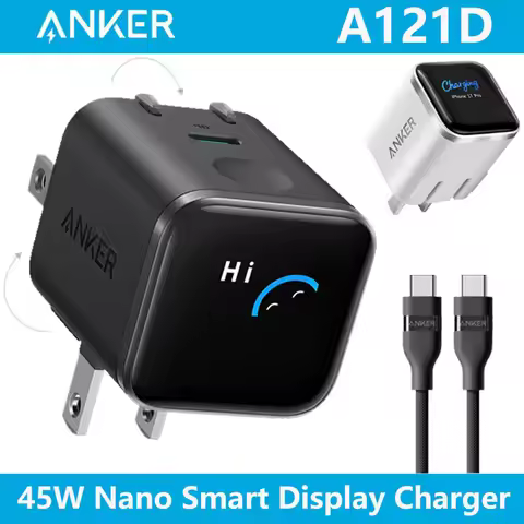 Anker 45W Nano Smart Display Charger Type C Fast Charging Compact and Foldable Plug USB C Charger fo