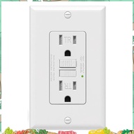 GFCI Outlet 15 Amp, Self-Test GFI Electrical Outlet, Tamper Resistant GFCI Receptacle with Wall Plat