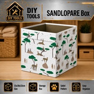 (IK) 33X38X33CM SANDLOPARE BOX CHEETAH STORAGE BOX