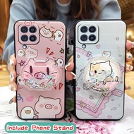 Cartoon Fashion Design Phone Case For Samsung Galaxy F62/M62/SM-E625F Anti-knock Glitter Kickstand D