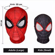 หน้ากากซูเปอร์ฮีโร่ Miles หน้ากาก Spiderman Peter Parker หน้ากากเครื่องแต่งกายคอสเพลย์ฮาโลวีนวัสดุผ้าสแปนเด็กซ์ผู้ใหญ่และเด็ก