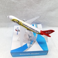 AirAsia Tiger Livery Aircraft Model 6in Diecast Plane w/ Stand Semangat Harimau Muda Collectible
