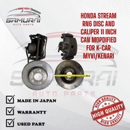 ORIGINAL HONDA STREAM RN6 DISC AND CALIPER 11 INCH CAN MOPDIFIED FOR K-CAR MYVI/KENARI(NO WARRANTY S