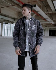 Jaket Outdoor Parasut-Indigo/Jaket parasut cagoule pria kombinasi motif loreng camo army terbaru / J