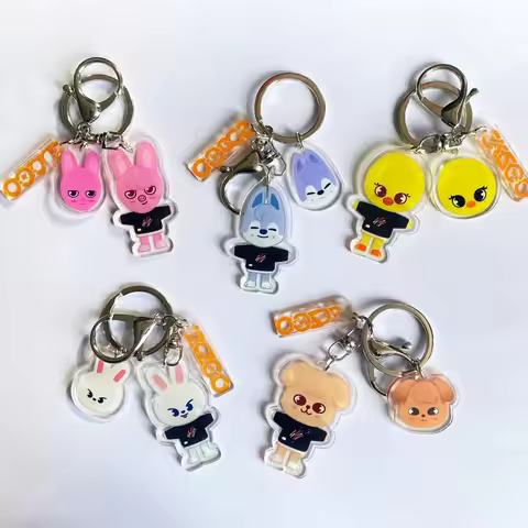 Cute Skzoo keychain children's leeknow hyunjin pendant kawaii jyp adult kz fan backpack car pendant 