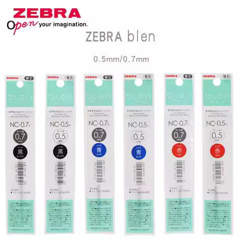 3pcs ZEBRA Ballpoint Pen Refill for Blen BAS88 Quick Dry 0.5 / 0.7 Student Business Office Supplies
