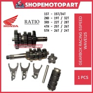 HONDA RACING GEARBOX GEAR BOX WAVE 125 SET 5 SPEED 5S WAVE125 W125 MODIFY PNP FULL SET 1-5 ATAKA ESP