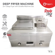 Deep Fryer Double Tank Commercial Machine Gas Dapur Goreng Gas Frying Stove for Ayam Gunting Tempura Nugget