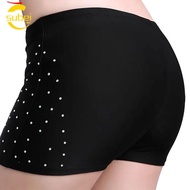 SUBEI1 Rhinestone Safety Pants - Tight-Fitting Dance Leggings for Latin Shows