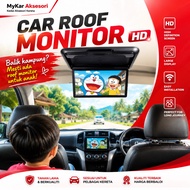 10" Universal Car Roof Monitor HD LCD Flip Down Ceiling TV Monitor Player 180° Rotatable | TV Kereta