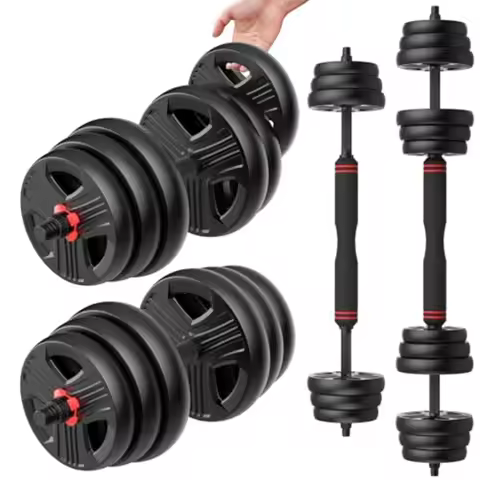 Adjustable Dumbbell 20/30/40/60/80 lb Free Weight Set with Connector 3-in-1 Design for Dumbbell Barb