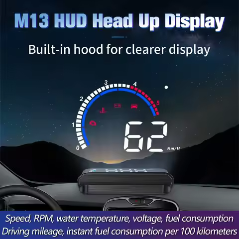 AD M13 Car Speed Meter OBD2 Head Up Display OBD Digital Tachometer Fuel Level Water Temp Voltage Spe