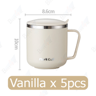 BEST4U 400ML Thermal Cup with Cover Handgrip Coffee Tea Mug Stainless Steel Inner Drinking Cup Drink