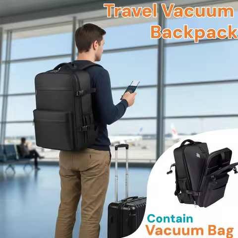 30L Vacuum Compression Backpack for Travel, Lightweight Foldable Backpack, Large Capacity Laptop Bag