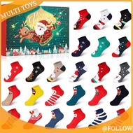 {TYUYIU} 24 Days Countdown Christmas Socks Advent Calendar Present for Men Women