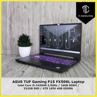 ASUS TUF Gaming F15 FX506L Intel Core i5-10300H 2.5GHz 16GB DDR4 RAM 512GB SSD GTX 1650 4GB GDDR6 Graphic Used Laptop No
