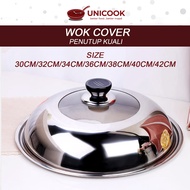 30/32/34/36/38/40/42CM Stainless Steel Wok Cover/Wok Cover Lid/Pan Cover/Lid/Glass Wok Cover/Kuali Penutup