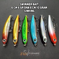 Swimmer bait 6 cm 6 grams and 8 cm 10 grams sinking lure swim fishing bait casting