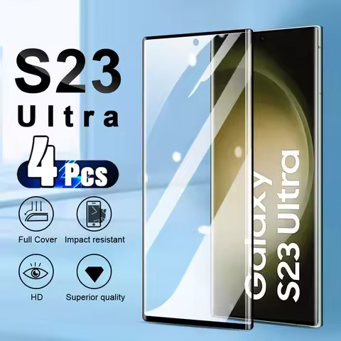 4 Pieces! Tempered Glass for Samsung Galaxy S23 Ultra S22 Plus Phone Screen Protection Film for Sams