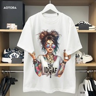 Local Brand T-shirt Women Cotton 250gsm UNISEX IDGAF Oversize Round Neck Fashion Big Size 100Kg THT1