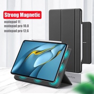 For Huawei Matepad 11 2021 Matepad Pro 10.8 12.6 Secure Magnetic Smart Case Thin PU Leahter Trifold 