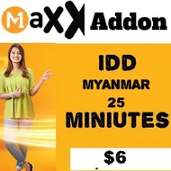 M1 Maxx Myanmar IDD $6 (25 Minutes)