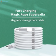 Magnetic absorption cable Data Charger Cable Super Calla Self Winding USB Magnetic Absorption Magic