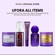 UFORA SKINCARE ORIGINAL HQ - Facial Foam 100ml, KOJIC Cream Plus+ 15g, HYA Glow Moist