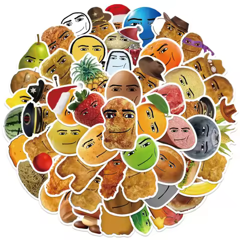 50Pcs Cute Robloxs Face Stickers Chicken Nugget Meme DIY Stickers Scrapbooking Phone Luggage Skatebo