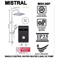 MISTRAL MSH-88P SINGLE CONTROL WATER HEATER 3.3kW, DC PUMP