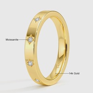 cod 14K Golden Couples Ring Simple Real AU585 Gold Finger Rings GRA Certified Moissanite Wedding Ban