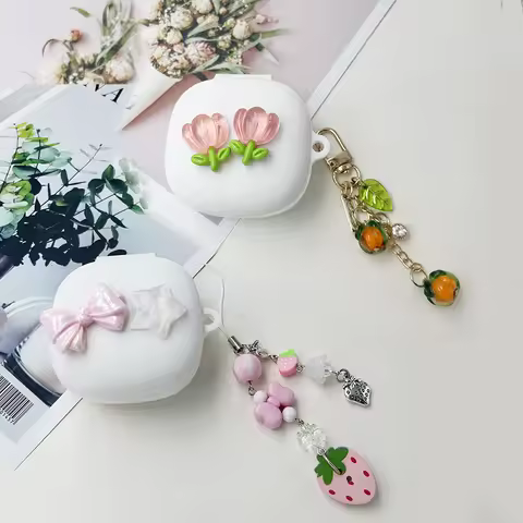 love fashion Cover For JBL Live Pro+/ Pro 2/Live Free 2 Case with keychian Silicone earphones case f